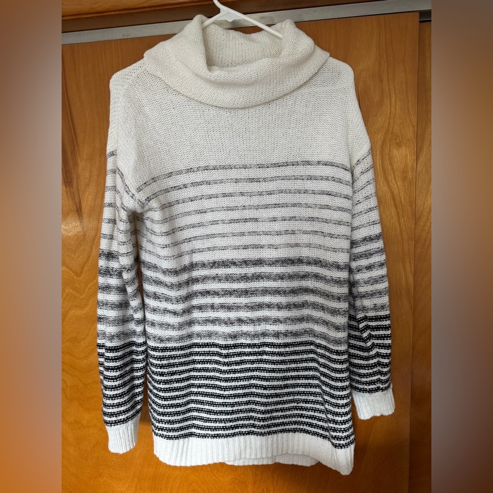 OLD NAVY cowl neck sweater; striped sweater; women’s sweater